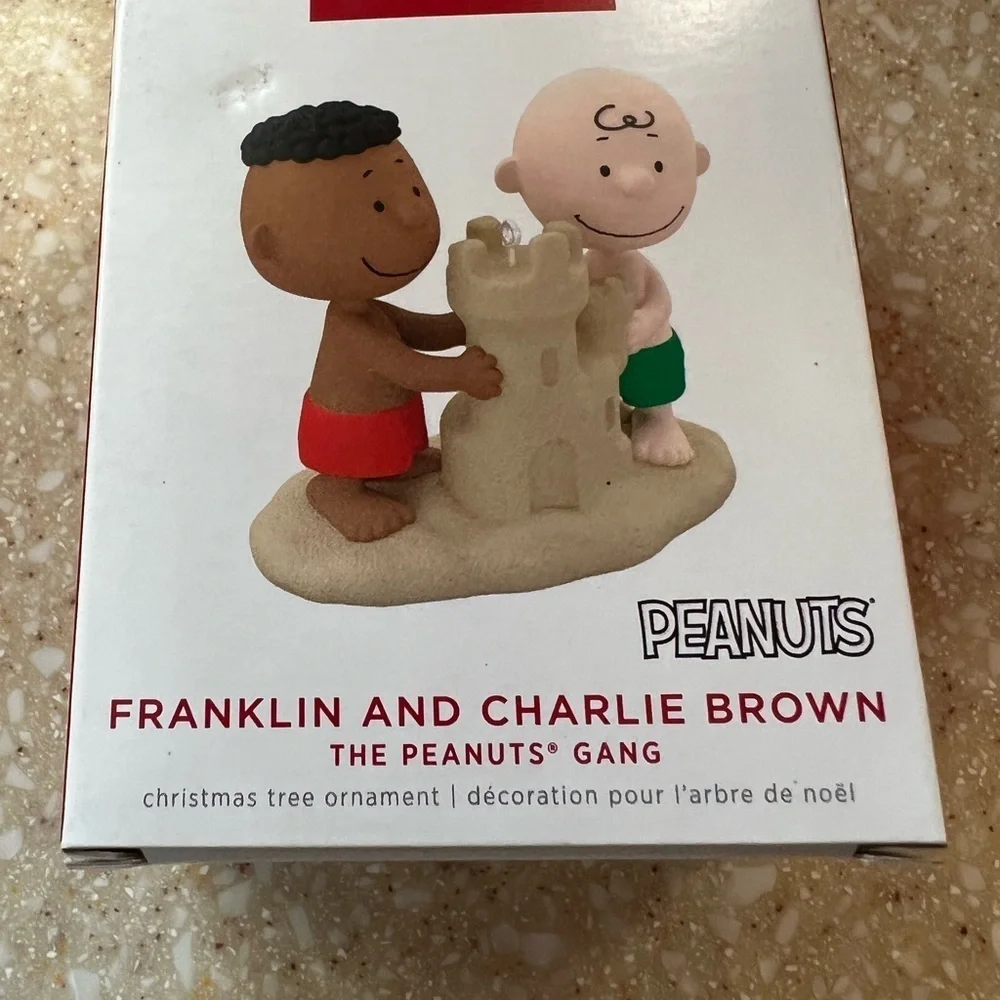 2022 Hallmark Keepsake Peanuts Franklin and Charlie Brown ornament NIB